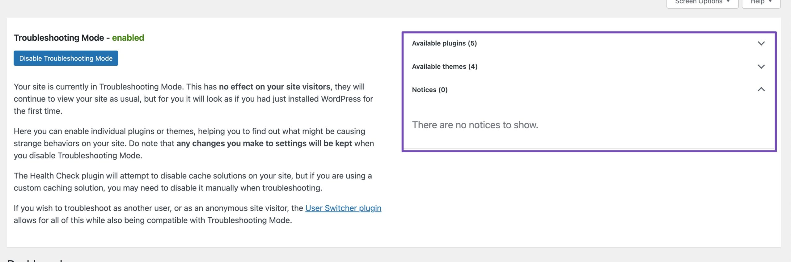 Health Check plugin