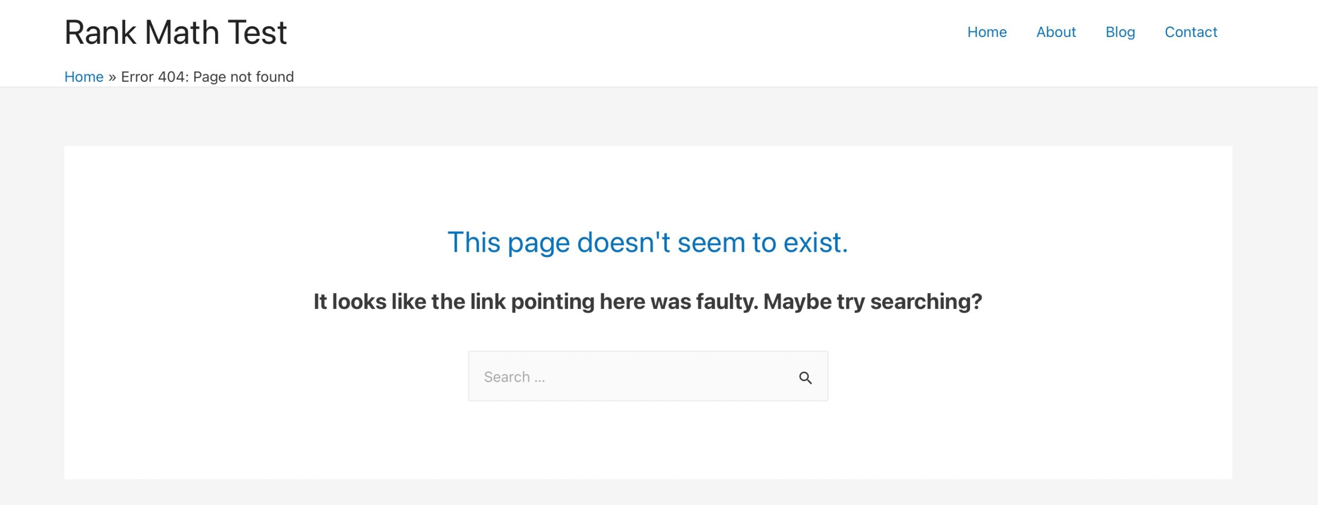 404 error page - broken link