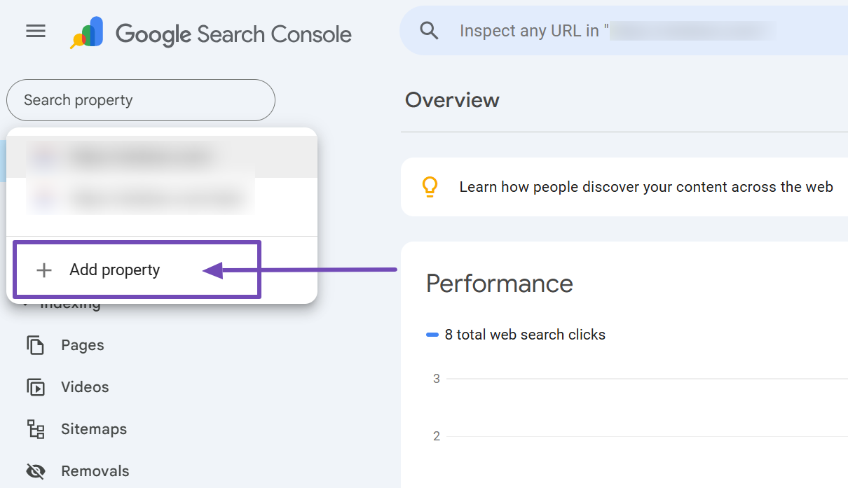 Add subdomain in Google Search Console