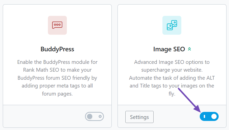 Enable Image SEO module in Rank Math