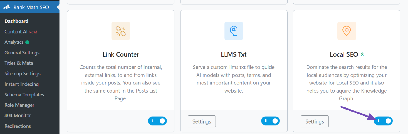 Enable the Local SEO module