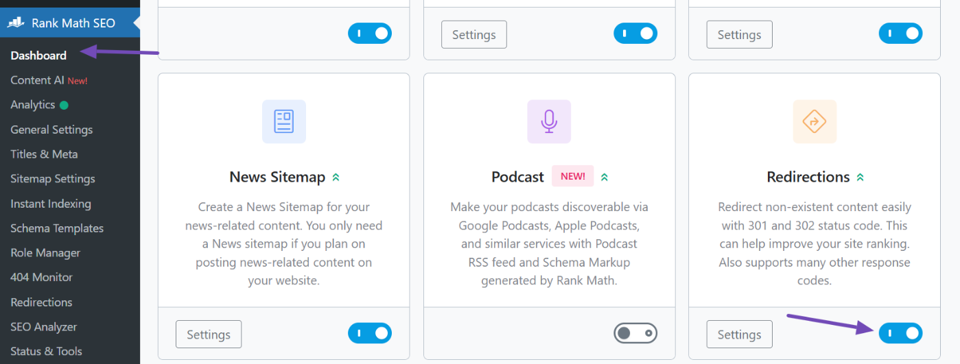 Enable Redirectiaon module