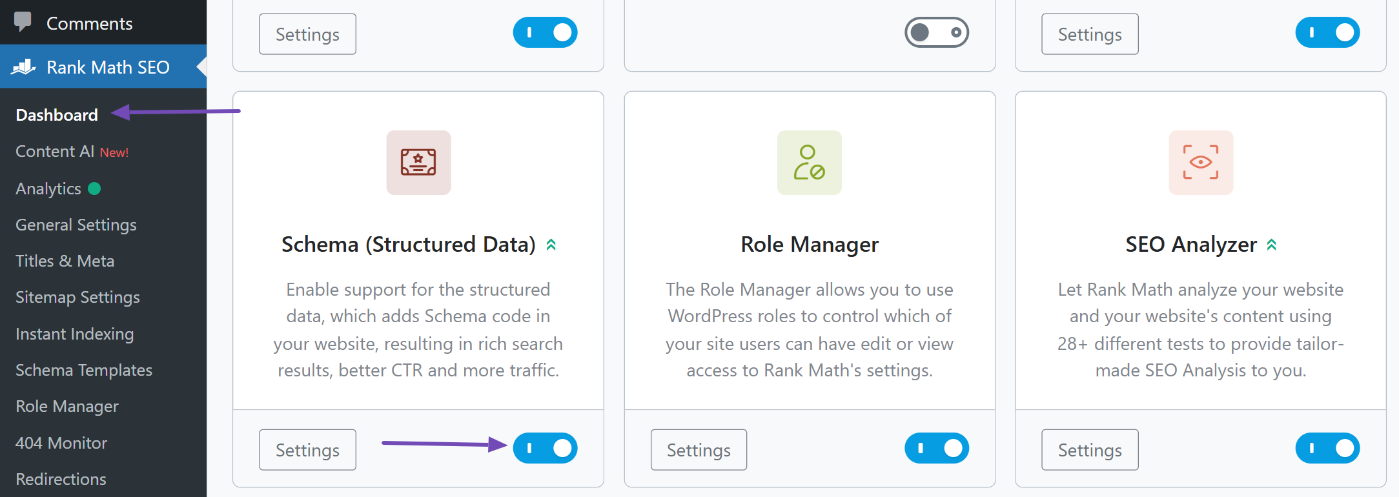 Enable the Schema module