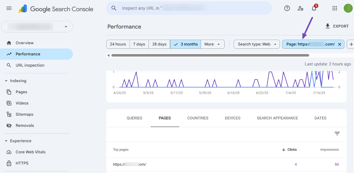 Keywords for a particular page in Google Search Console