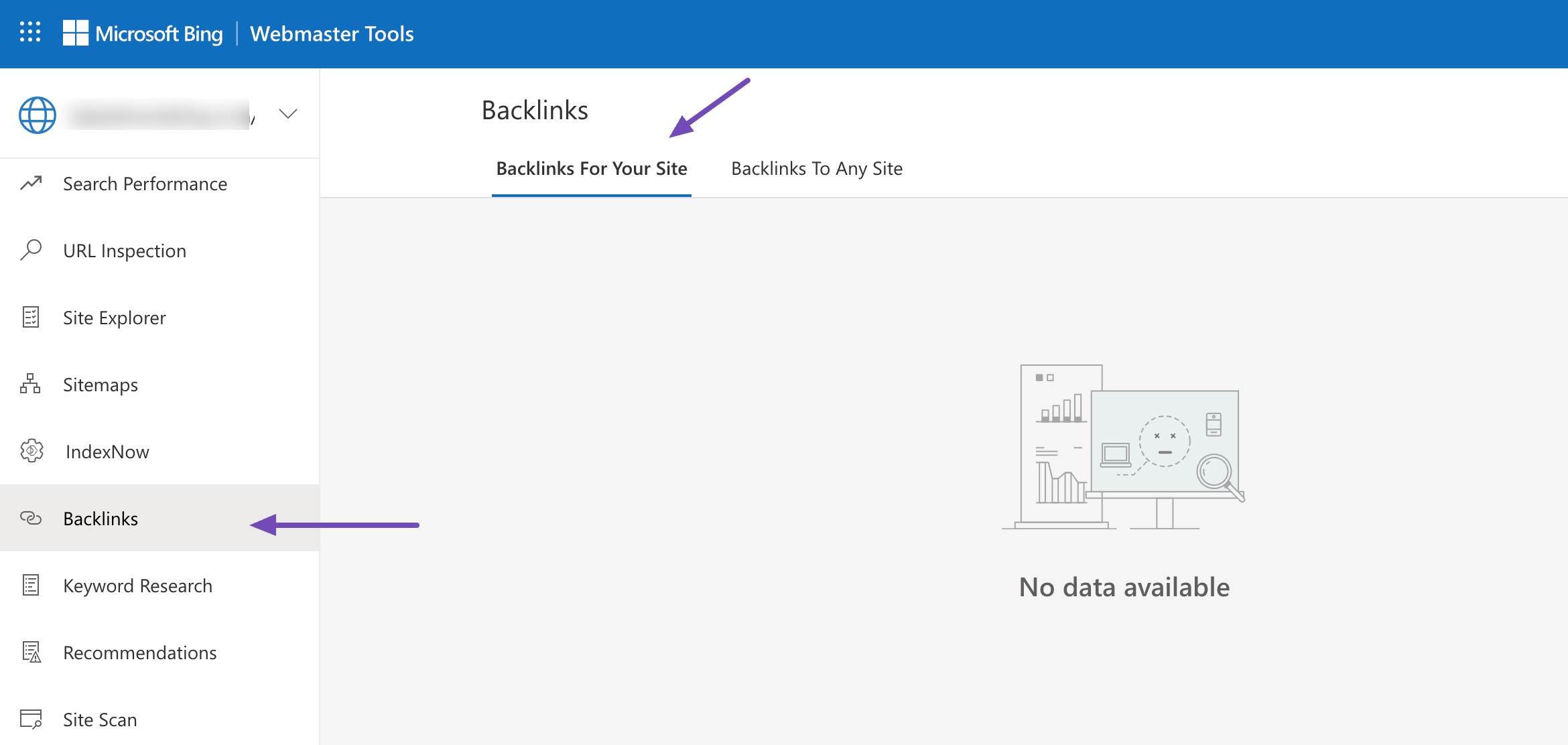 Backlinks in Bing