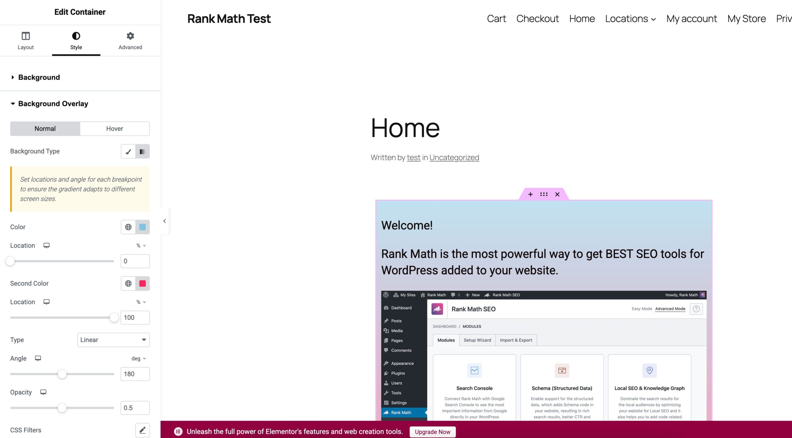 Edit page in Elementor