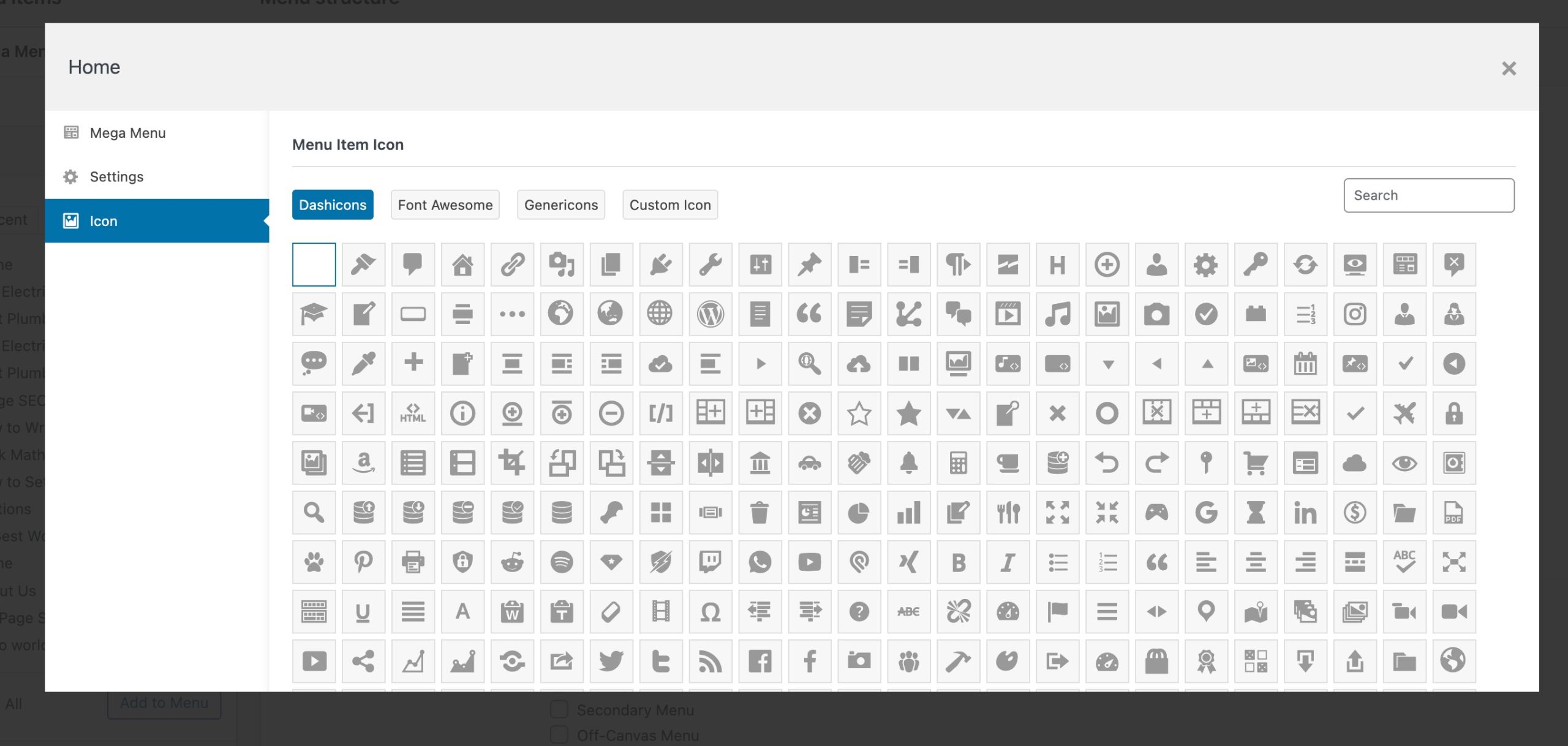 Icon tab
