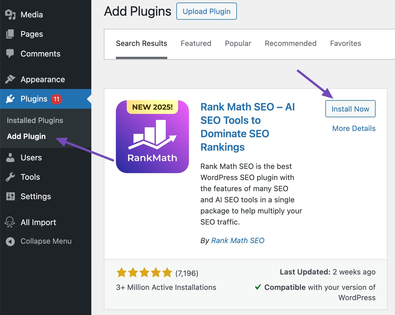 Install Rank Math