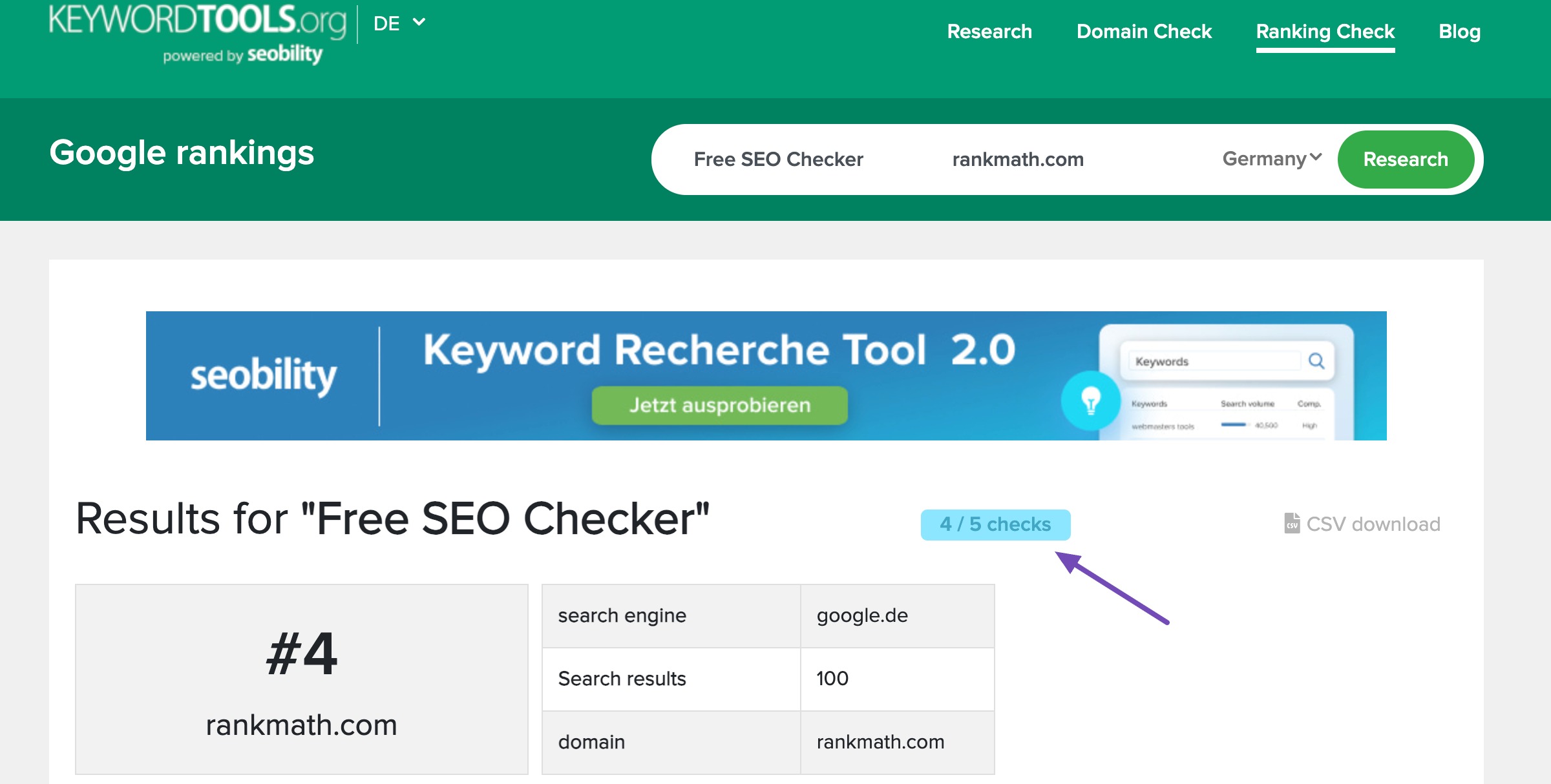 Keyword limit