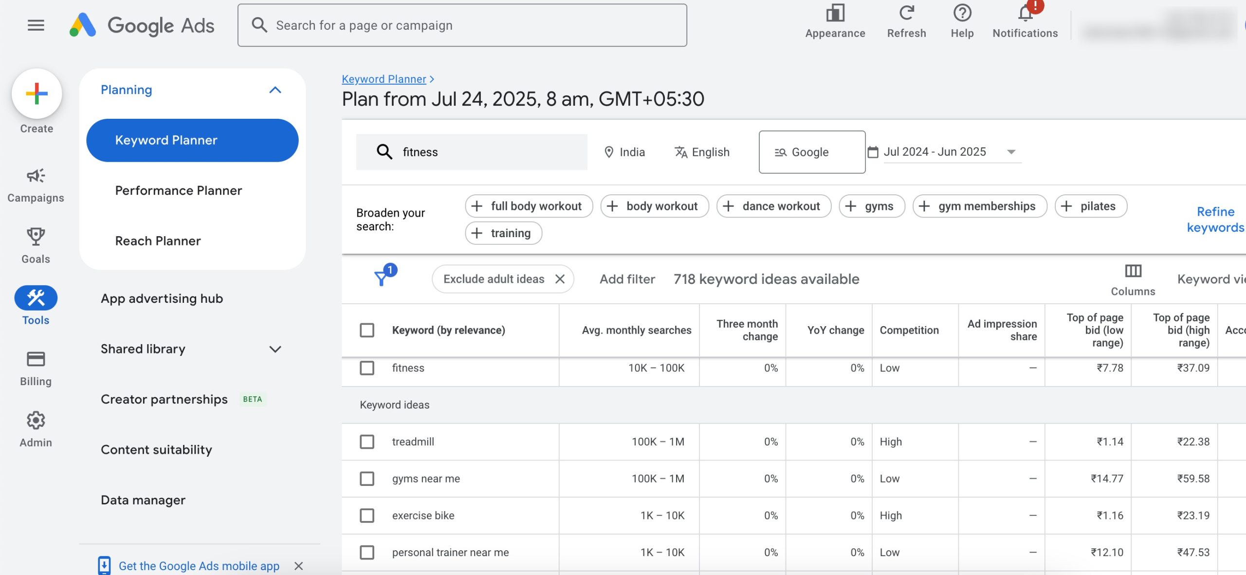 Keyword Planner 