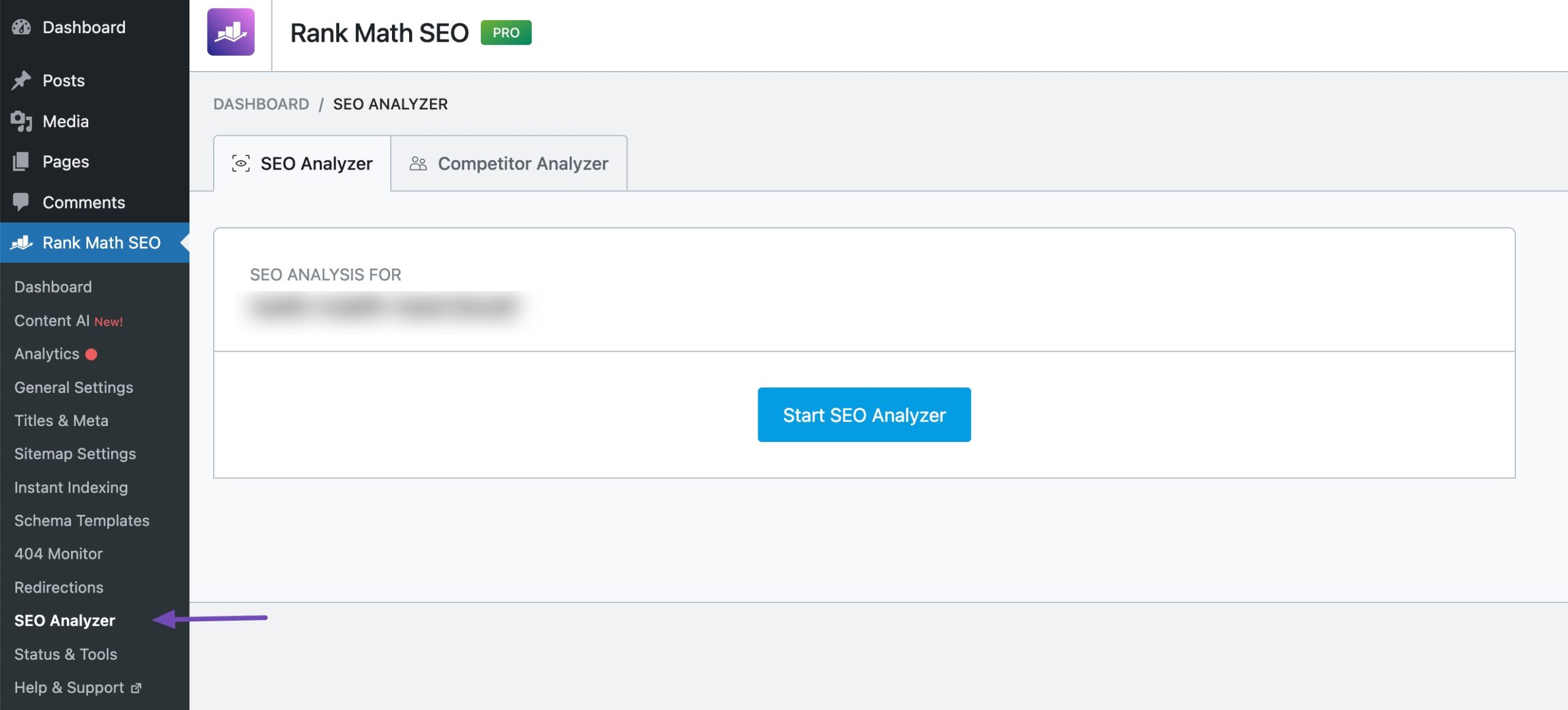 SEO Analyzer in Rank Math