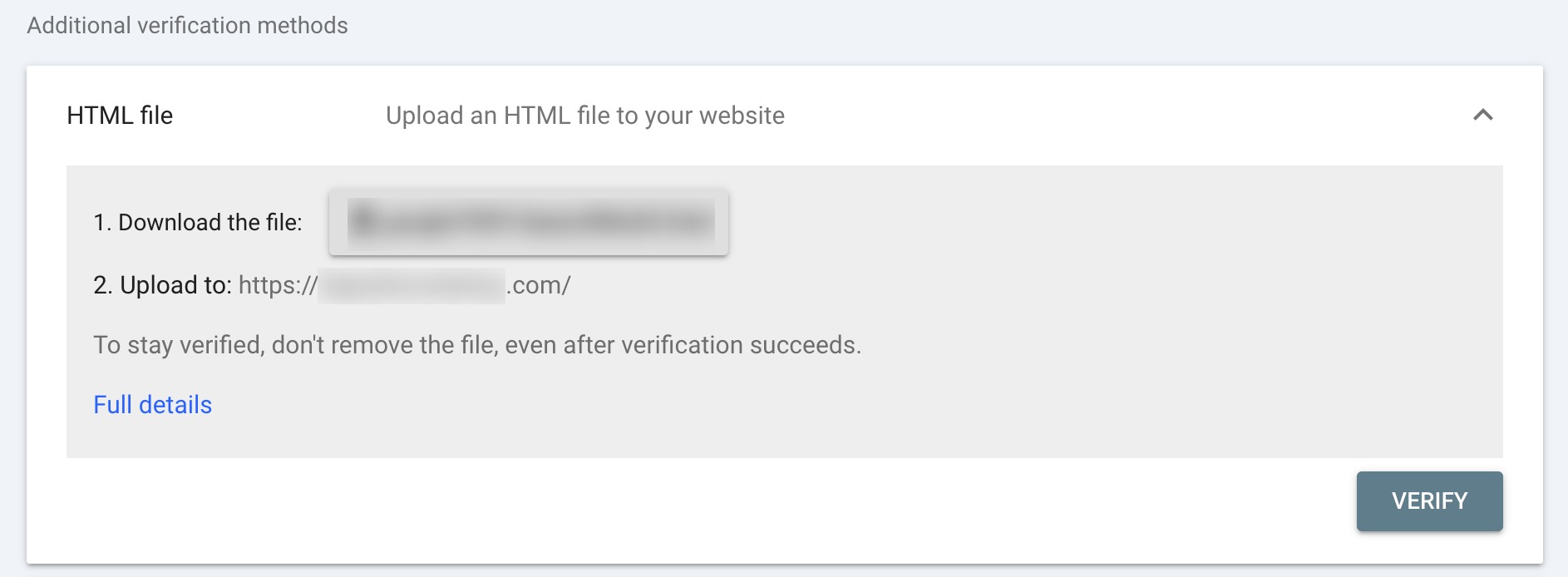 Verify ownership in Google Search Console