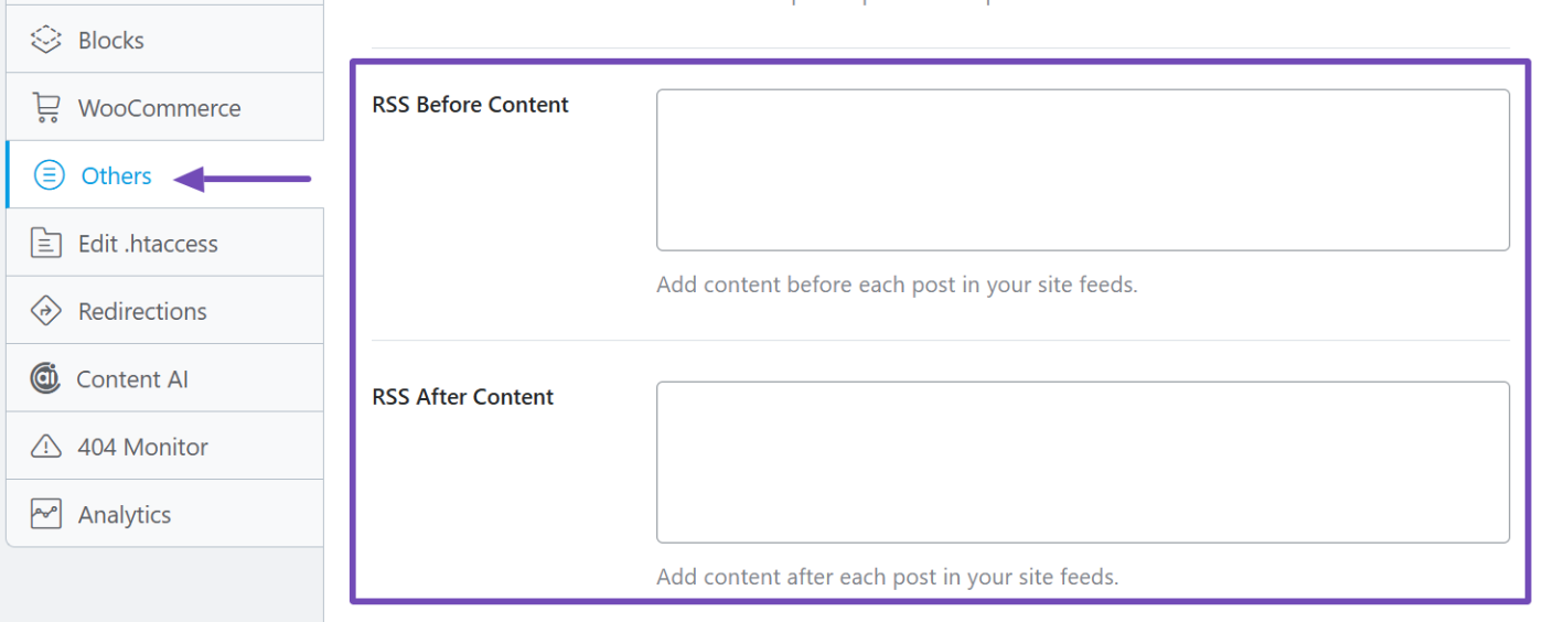 Add content to your rss feed