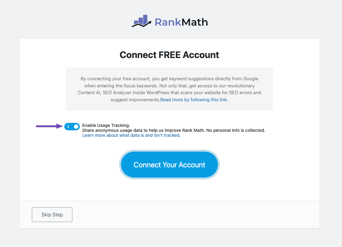 Enable Usage Tracking