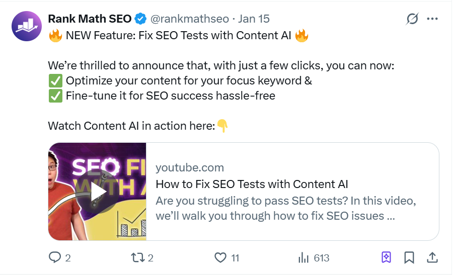 example of a summary card