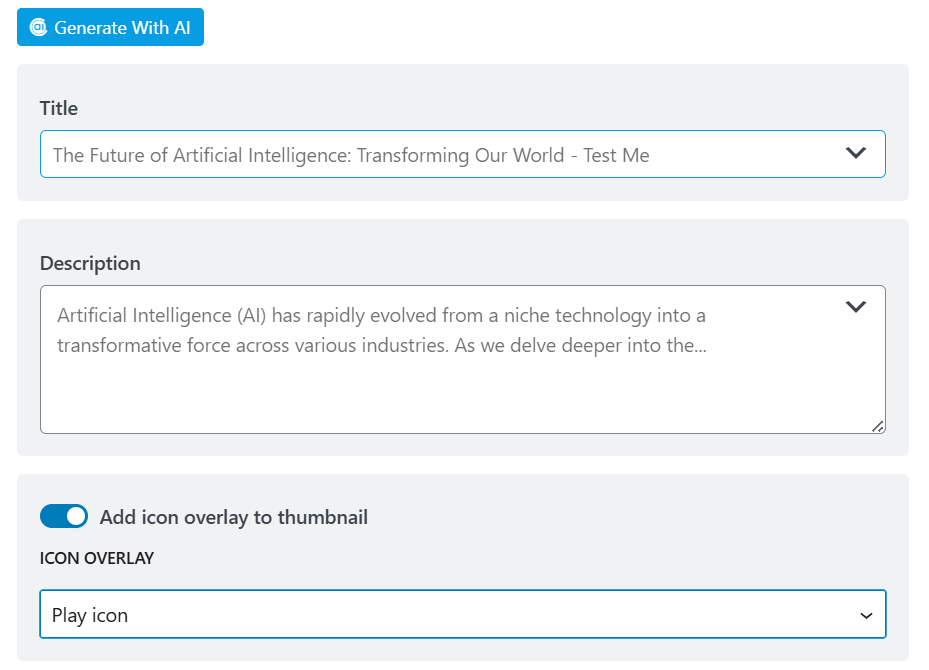 Generate twitter card info with Content AI