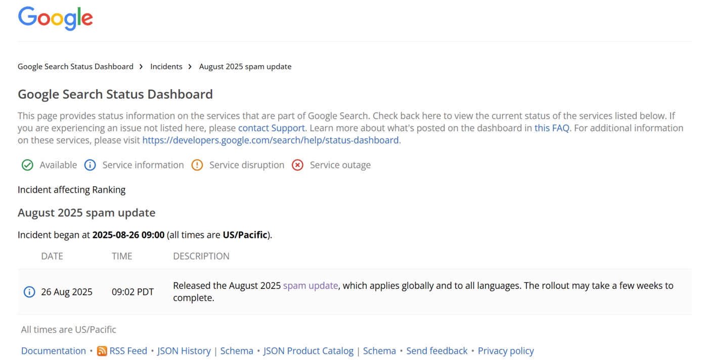 Google announces the August 2025 Spam Update