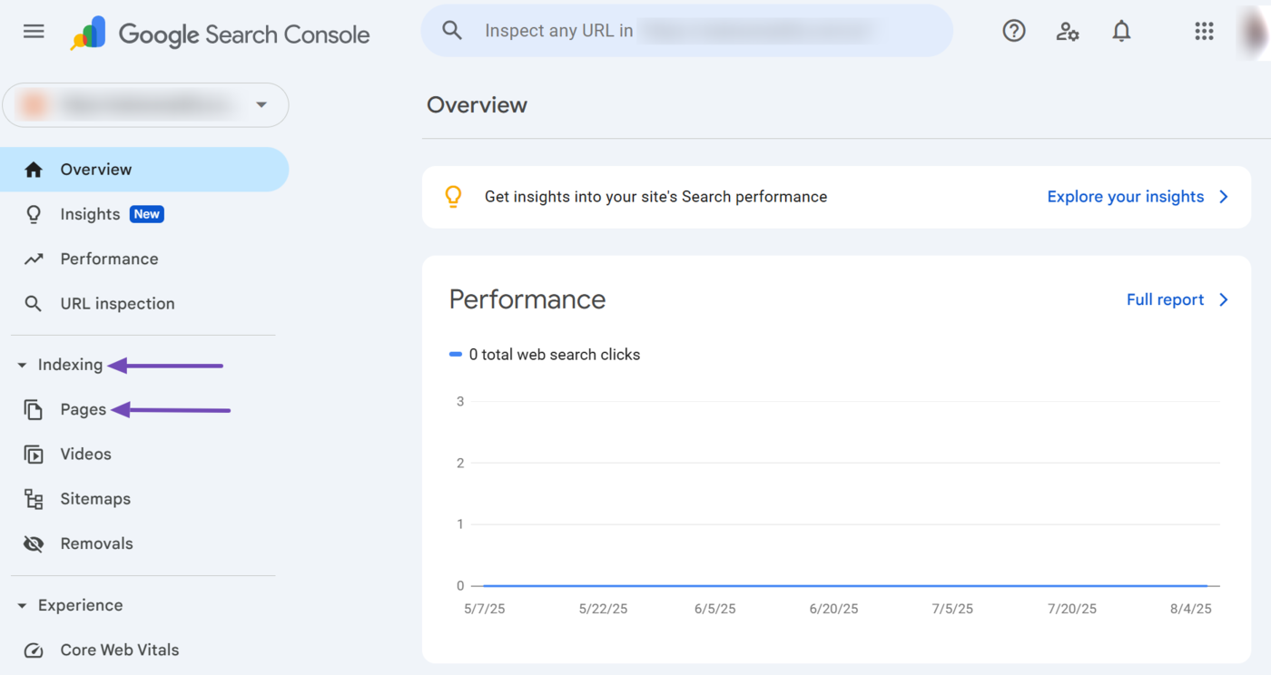 Head to Pages in Google Search Console