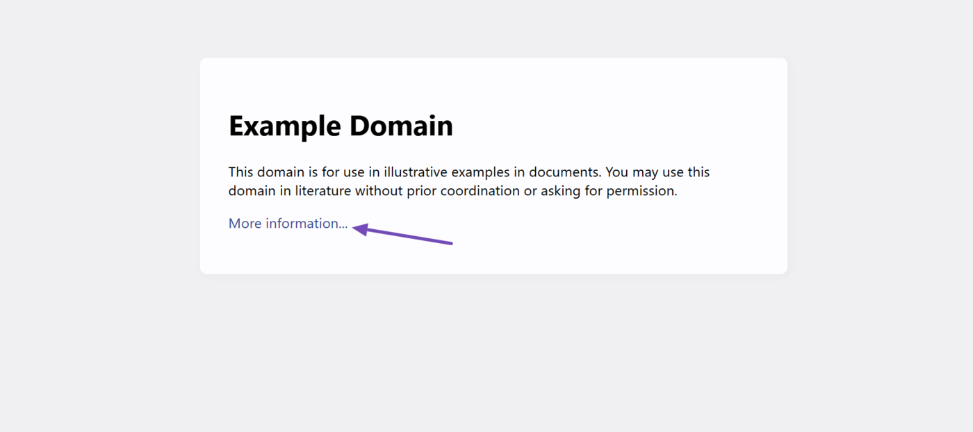 Sample of an anchor text on a webpage
