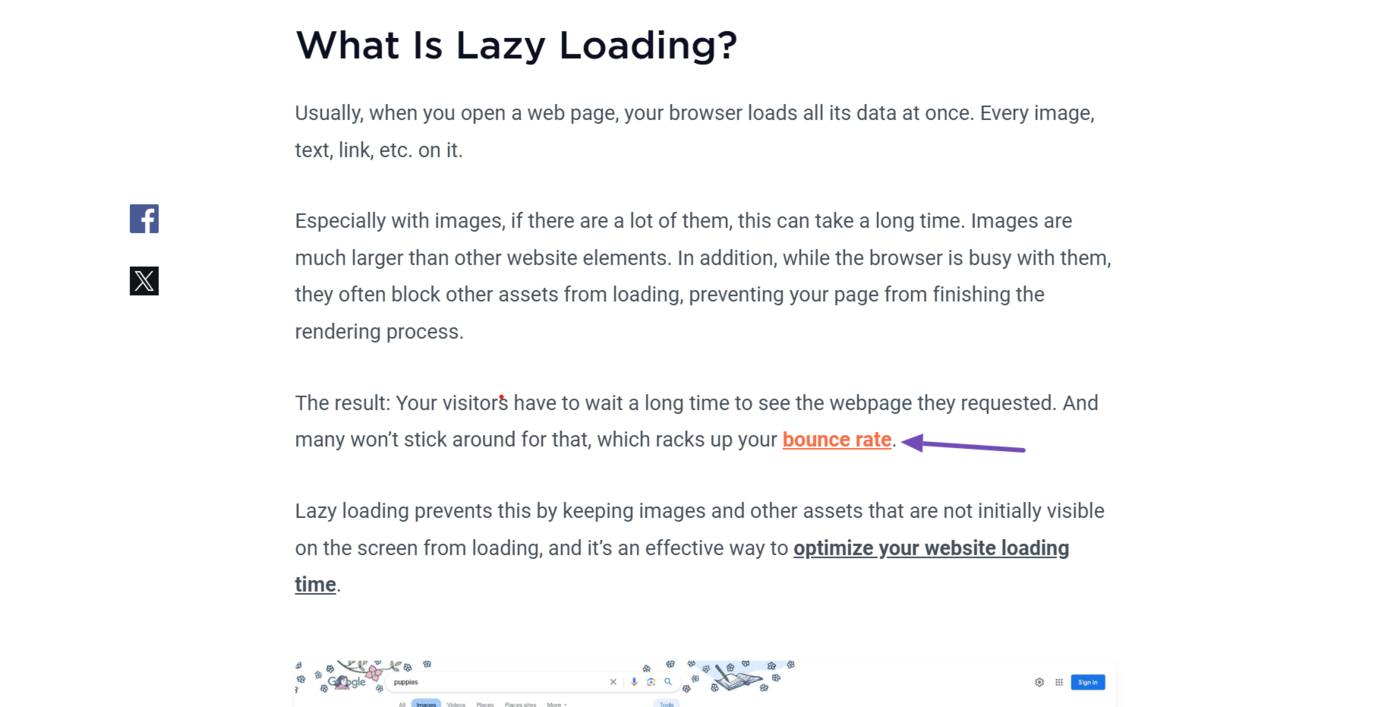 Sample of an anchor text that changes color when we hover over it