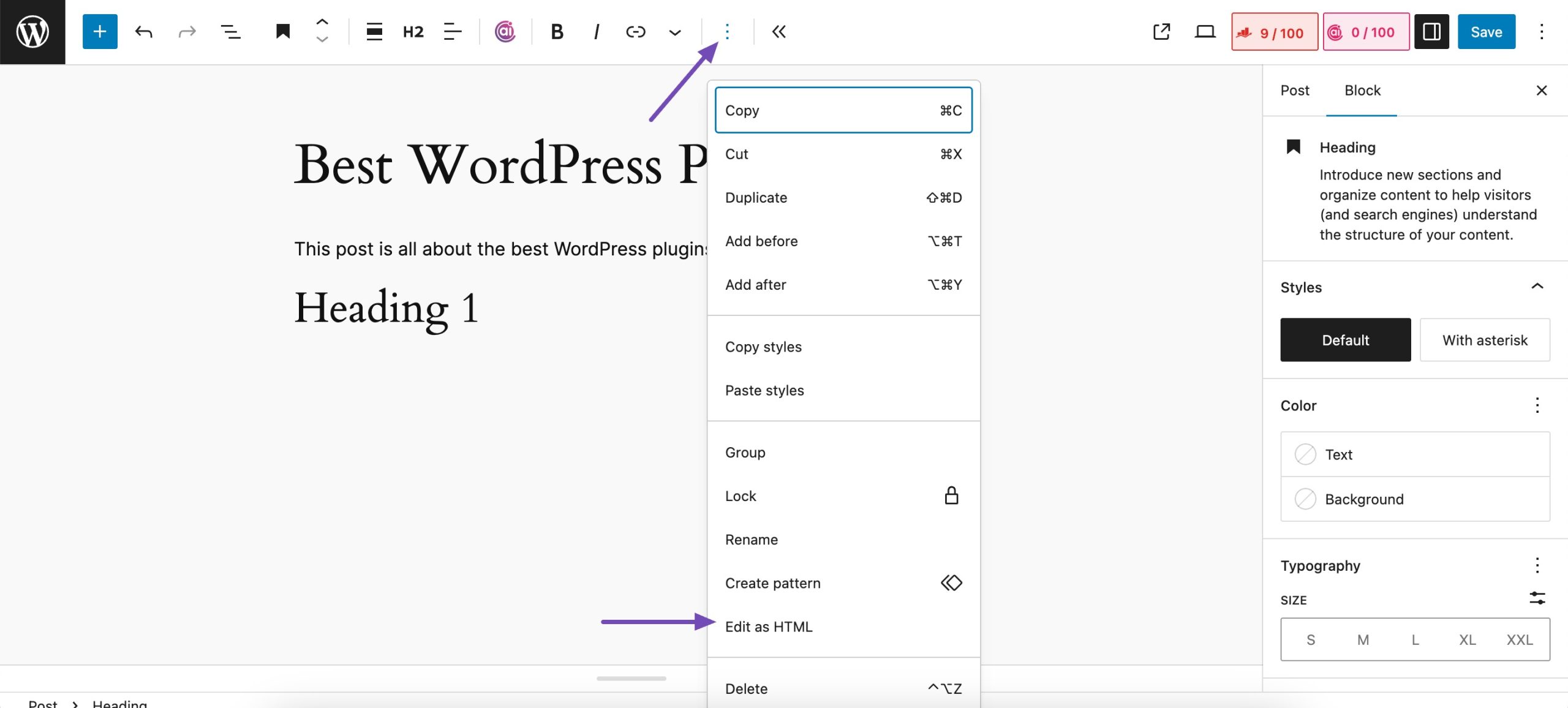 create table of contents with jump links