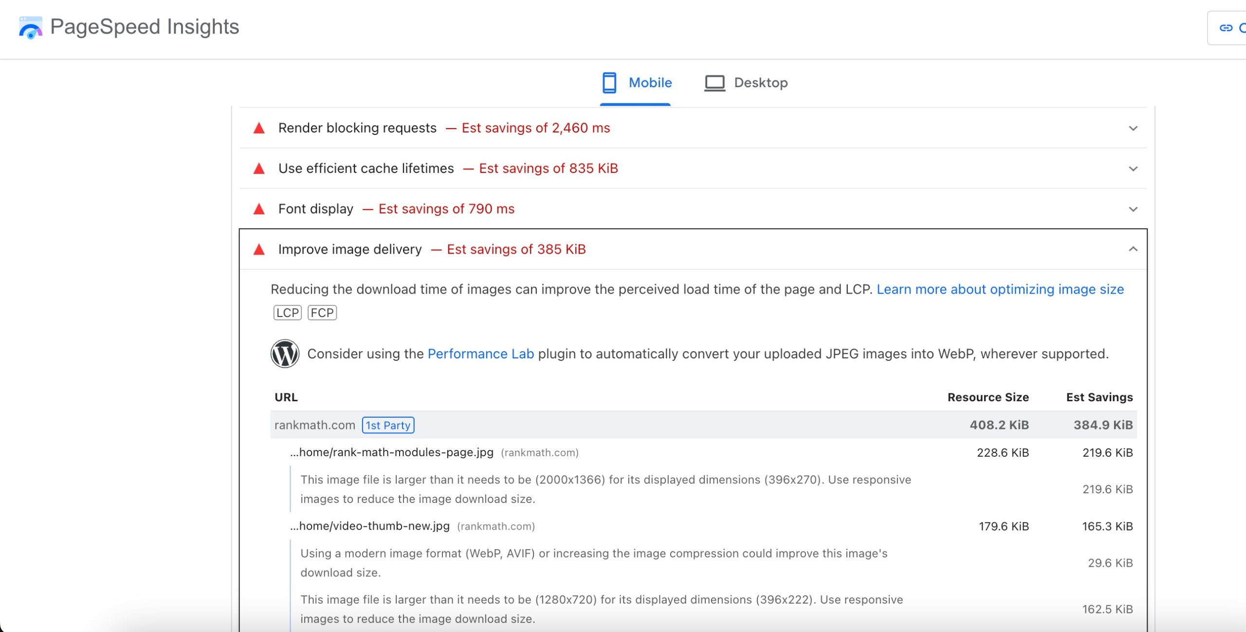 PageSpeed Insights