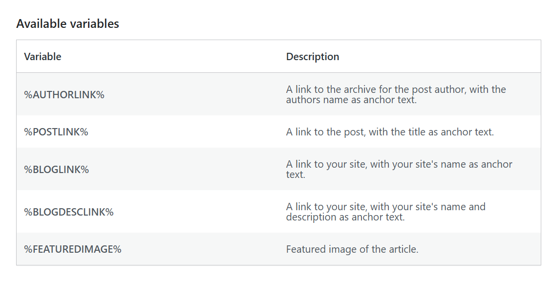 use variables to customize your rss feed
