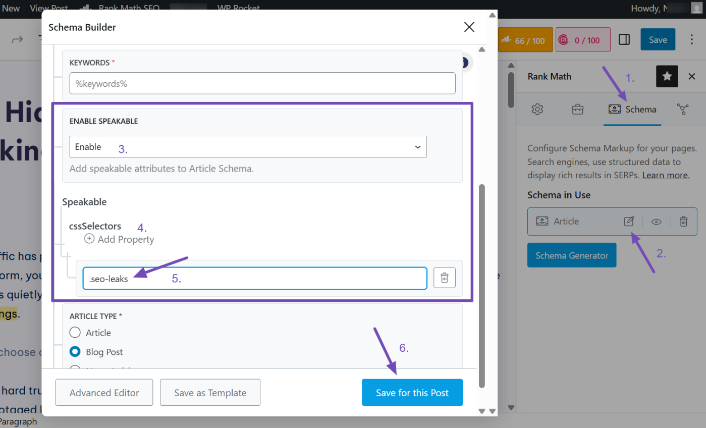 Add Speakable Schema in Rank Math