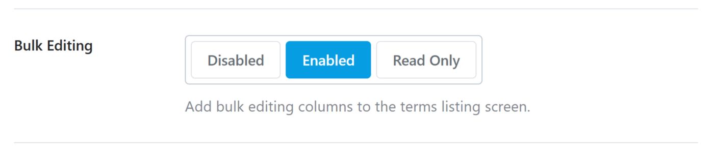 Categories Bulk Editing settings in Titles and Meta