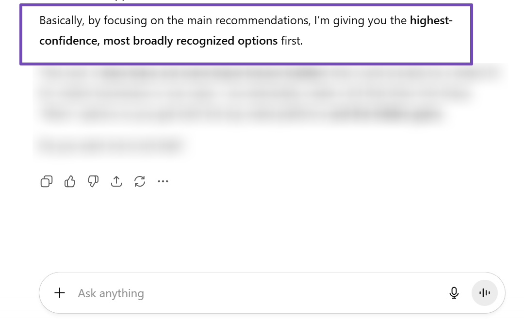 ChatGPT recommends  authoritative sites