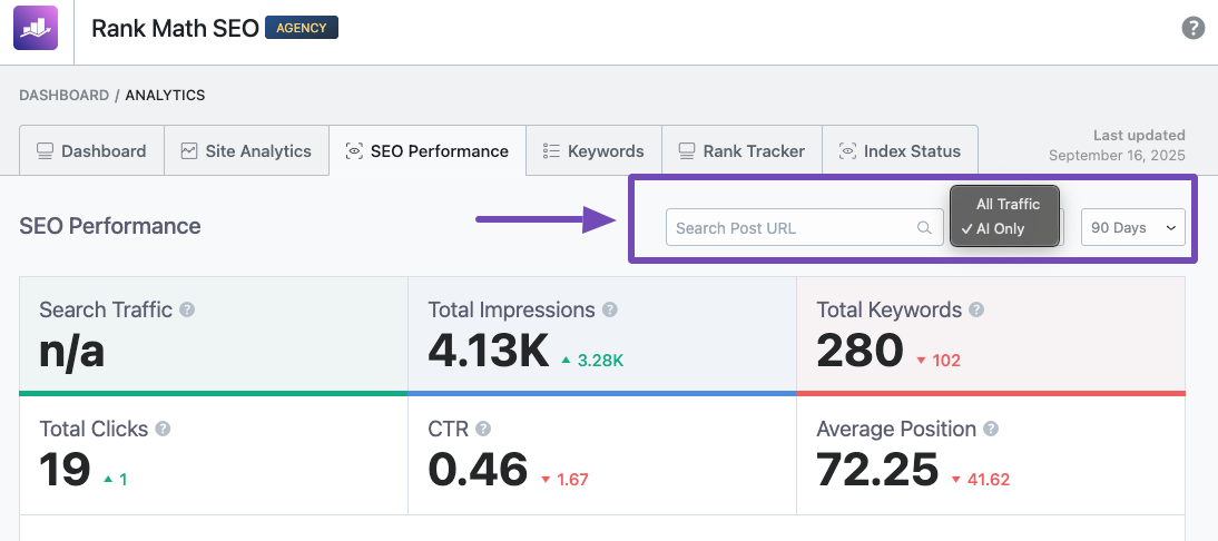 Use these options to modify the data displayed