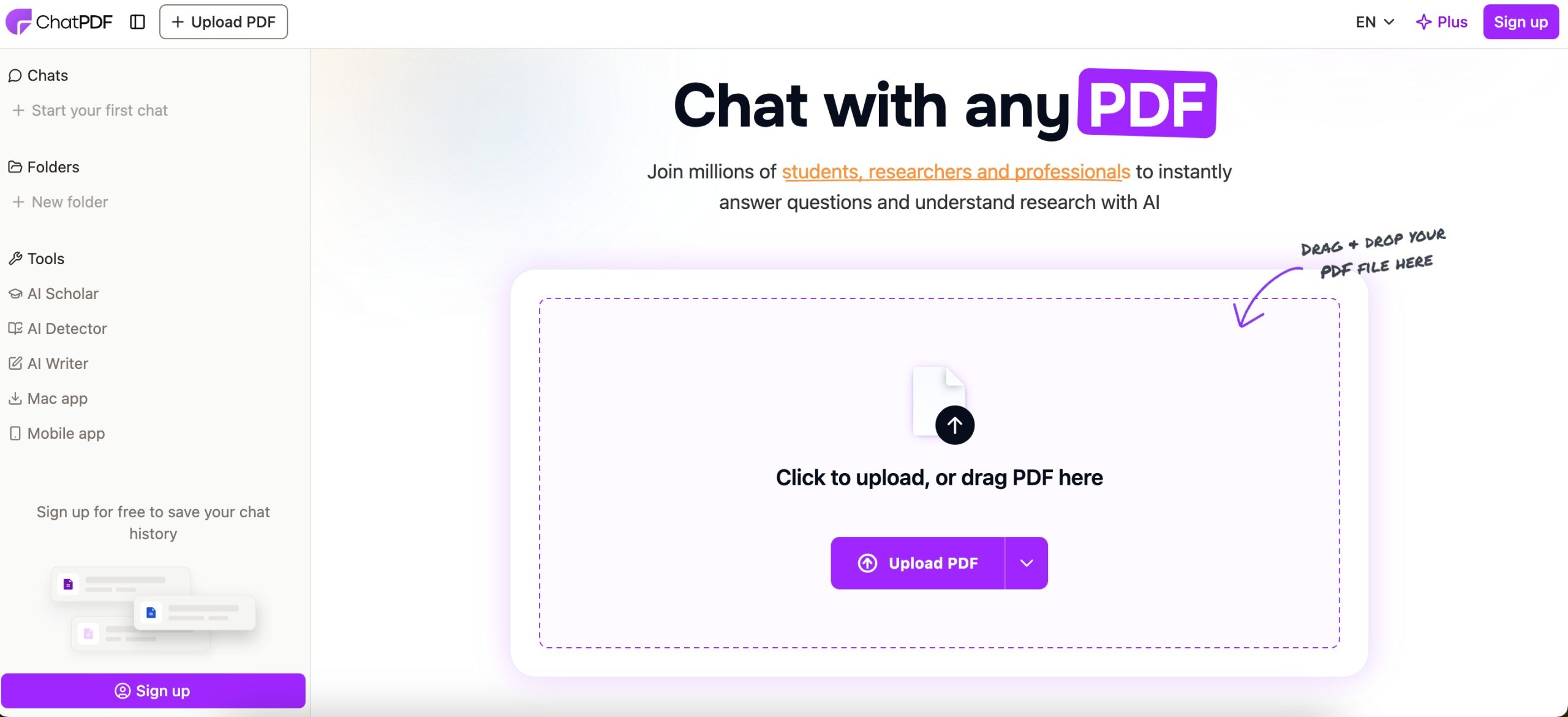 ChatPDF AI tool