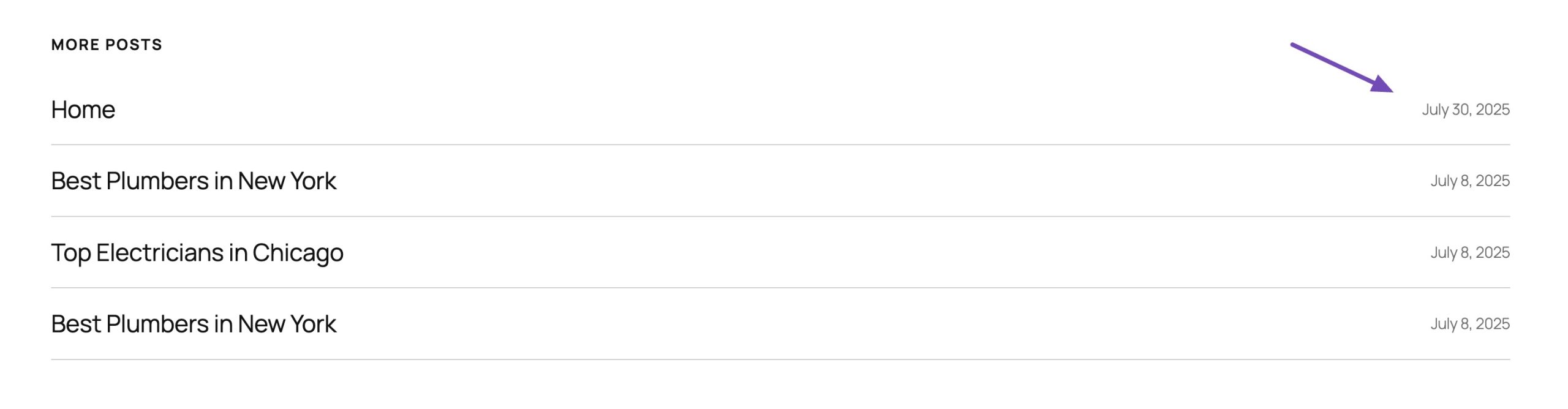 Date visible for posts