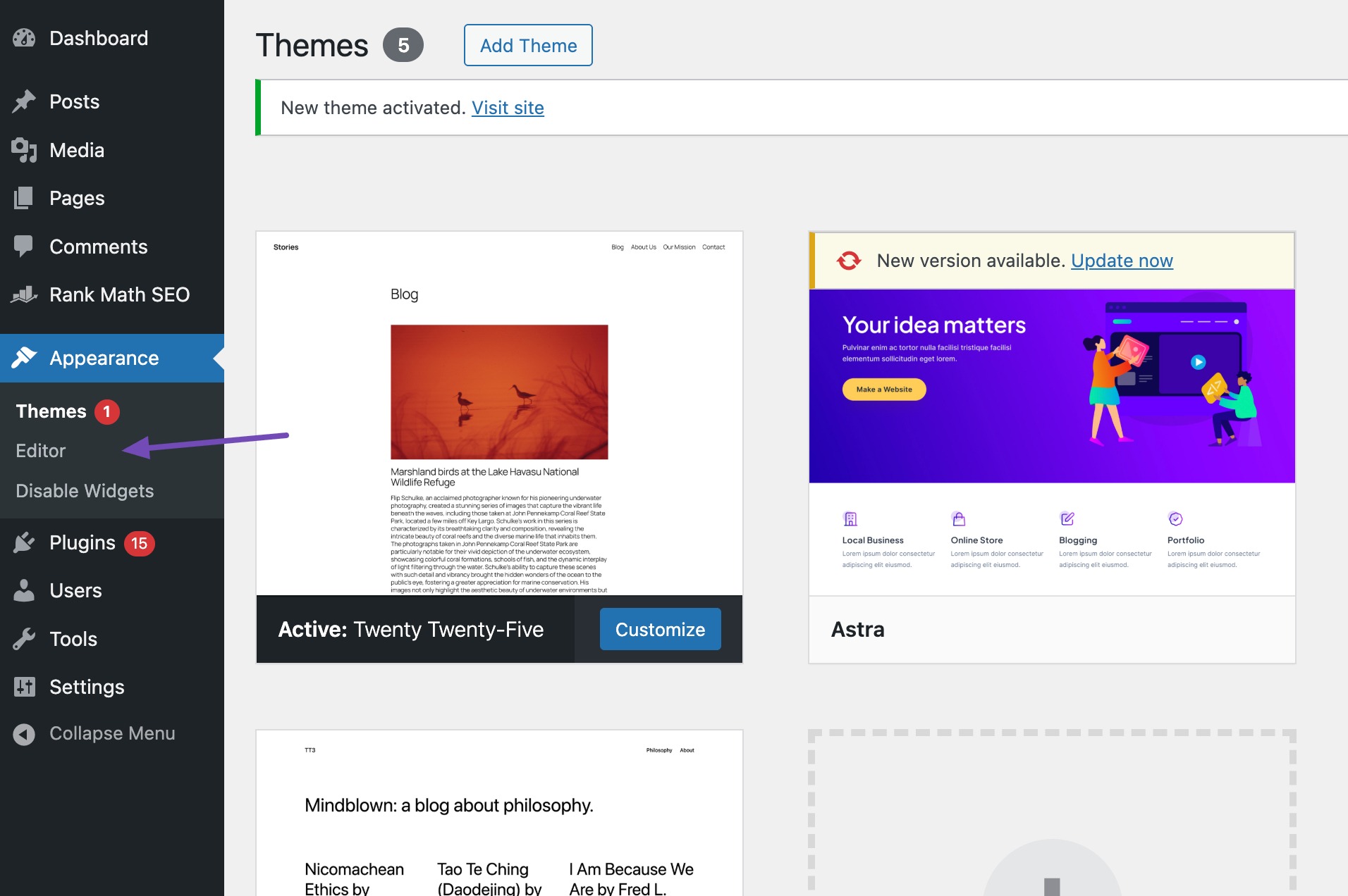 Navigate to Editor