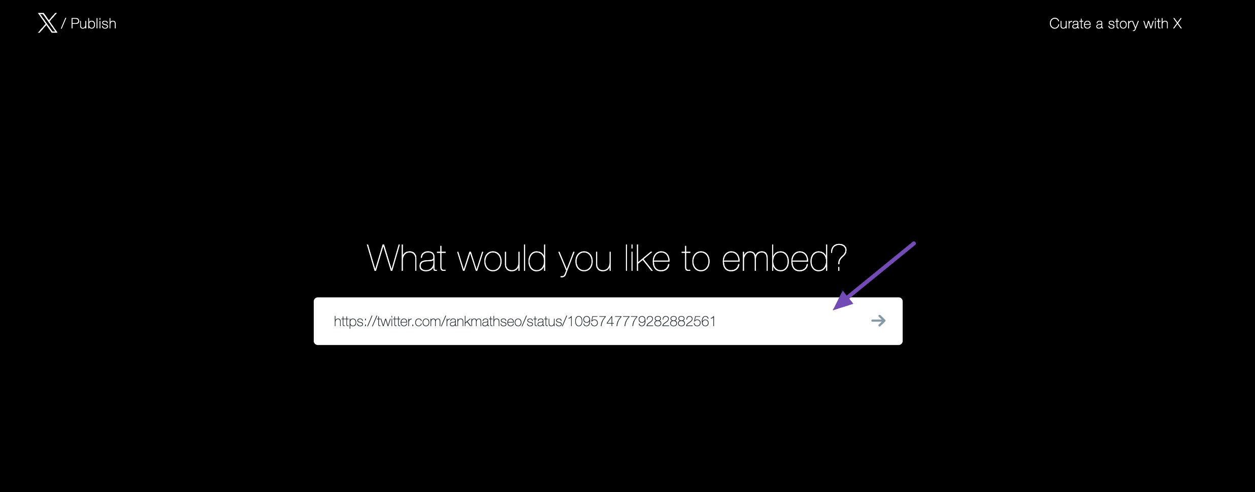 Copy the Tweet Embed link