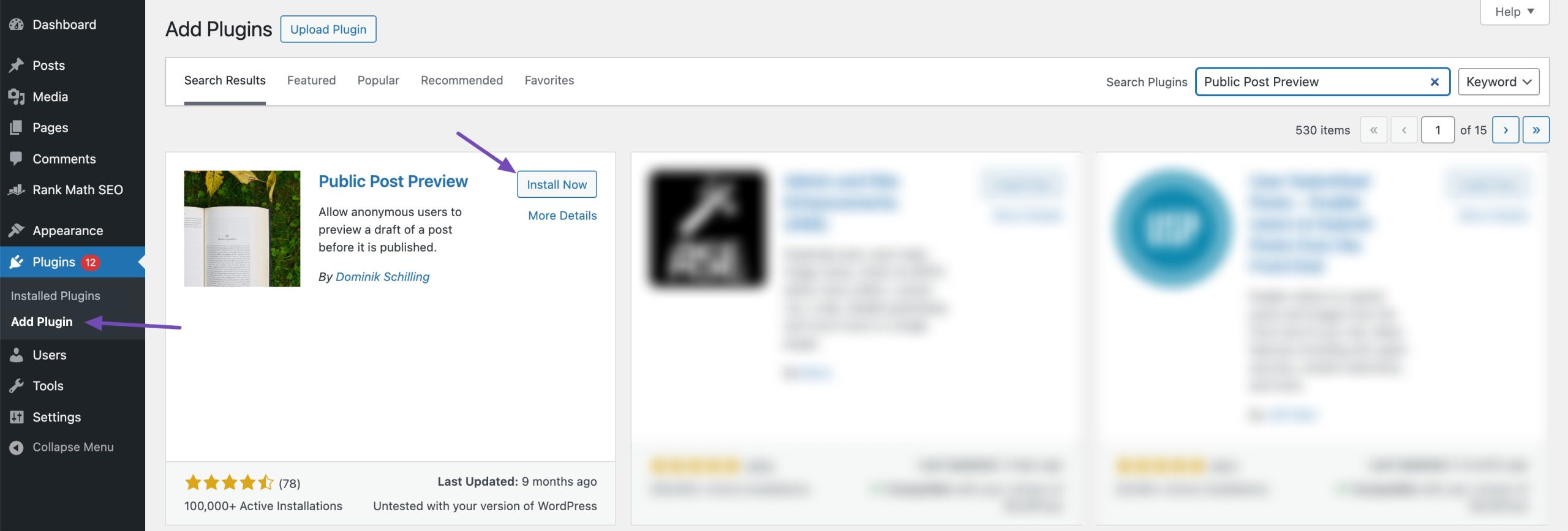 Public Post Preview plugin