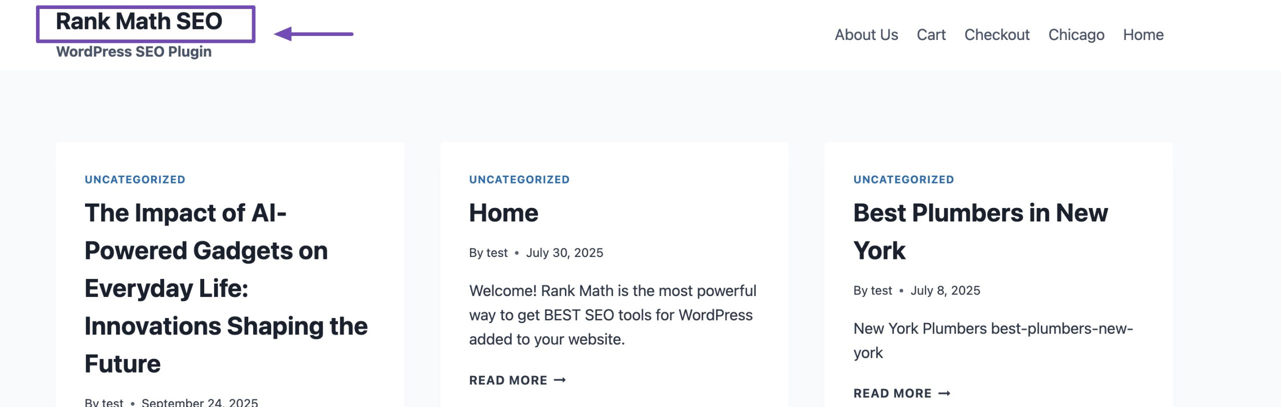 Site Title updated on the website
