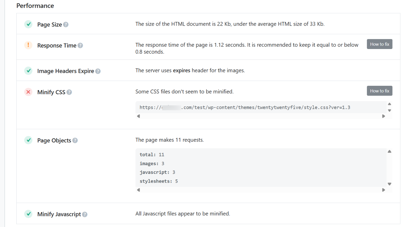 view page speed in SEO Analyzer