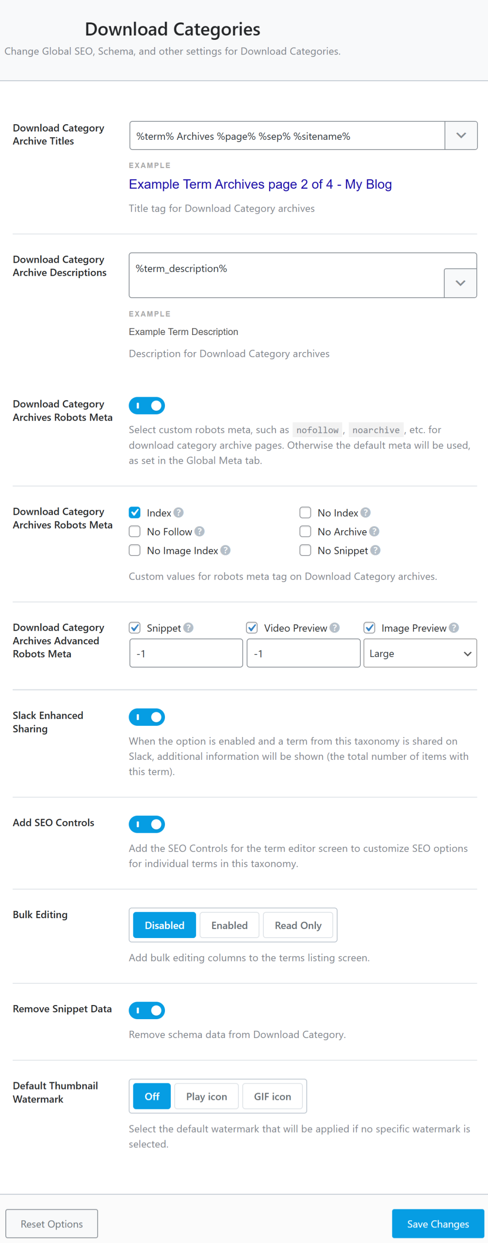 Download Categories Titles & Meta Settings plugin