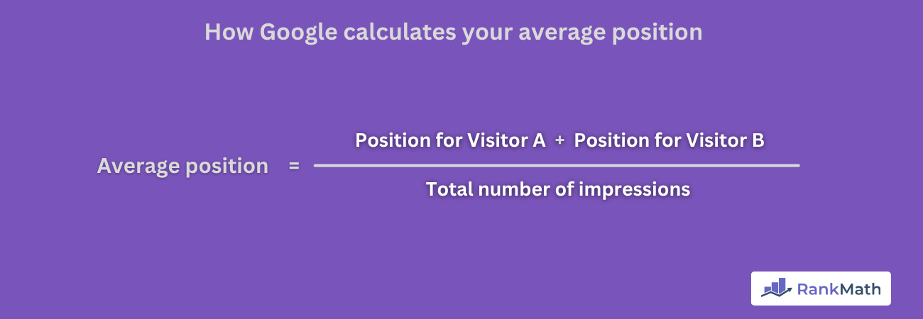 Formula to calculate the Google average position metric