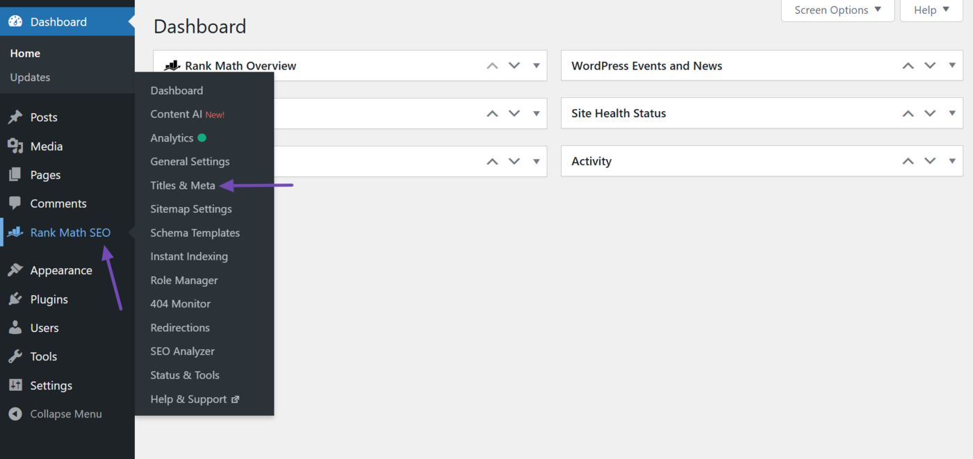 Head to Titles & Meta from your WordPress dashboard