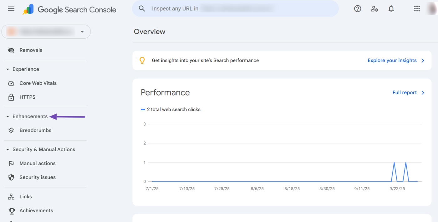 Overview of the Enhancements dropdown
