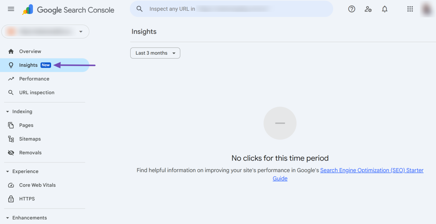 Overview of the Insights tab in Google Search Console