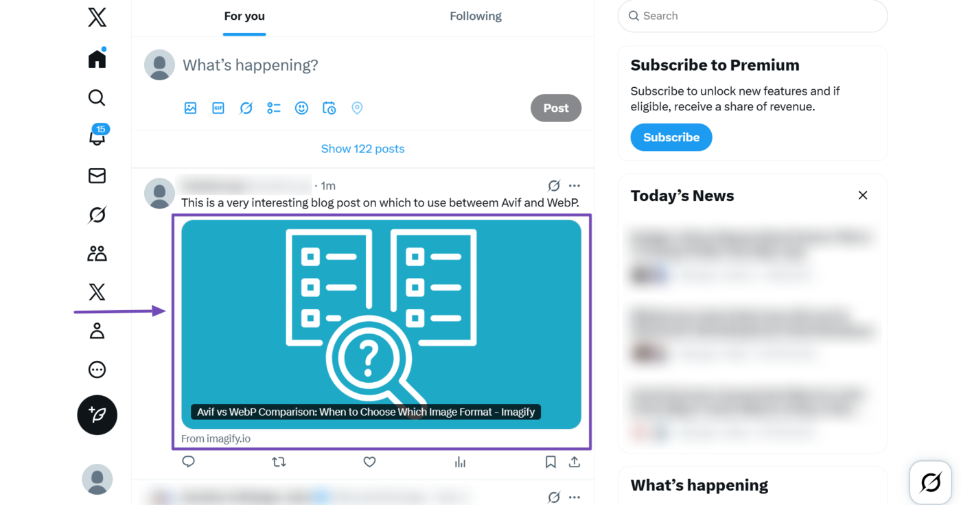 Sample of the title and description of a content on social apps