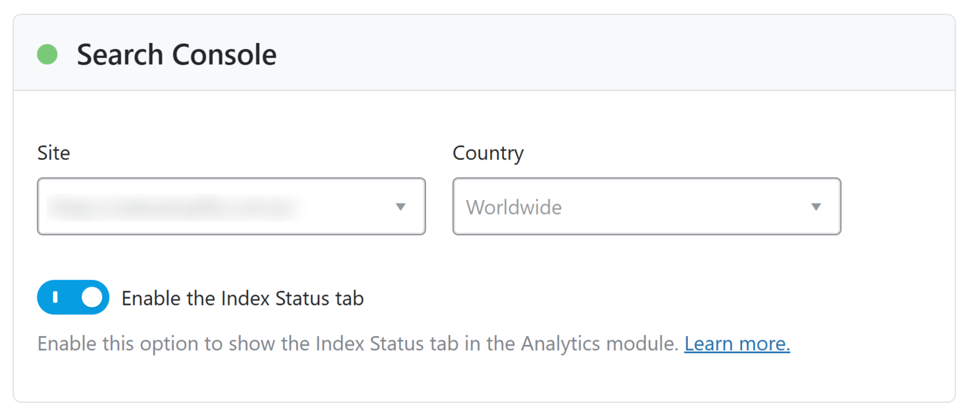 Search console in Rank Math SEO General Settings