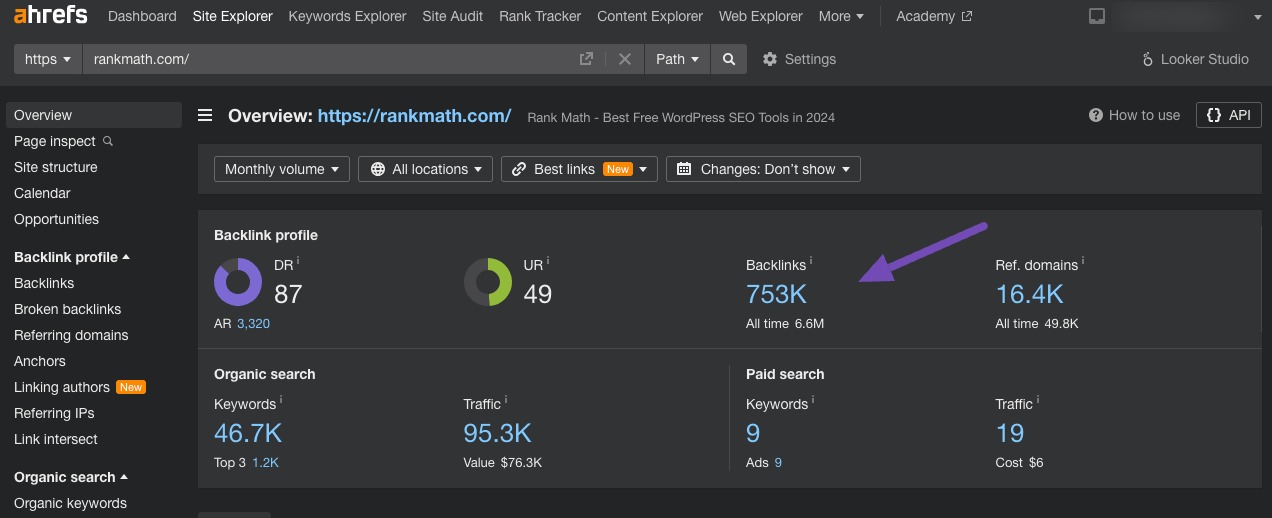 Backlink Analysis in Ahrefs