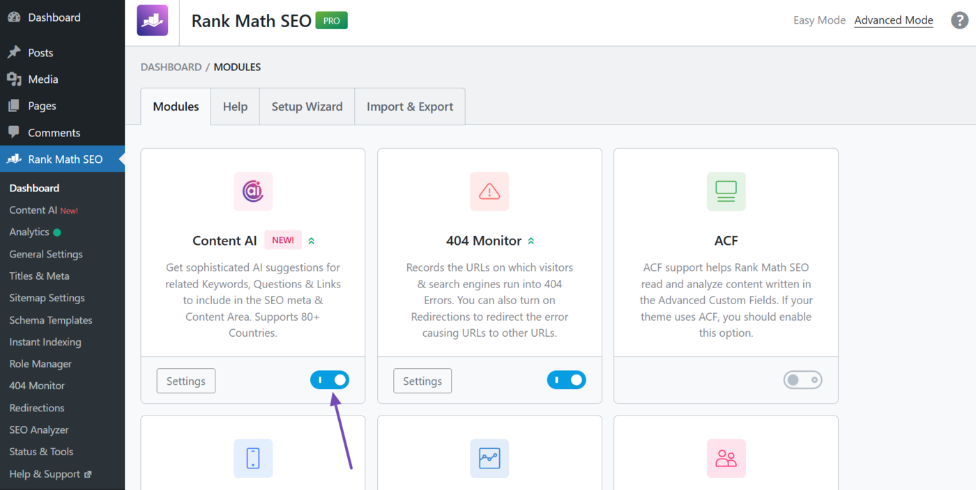 Enable the Content AI module