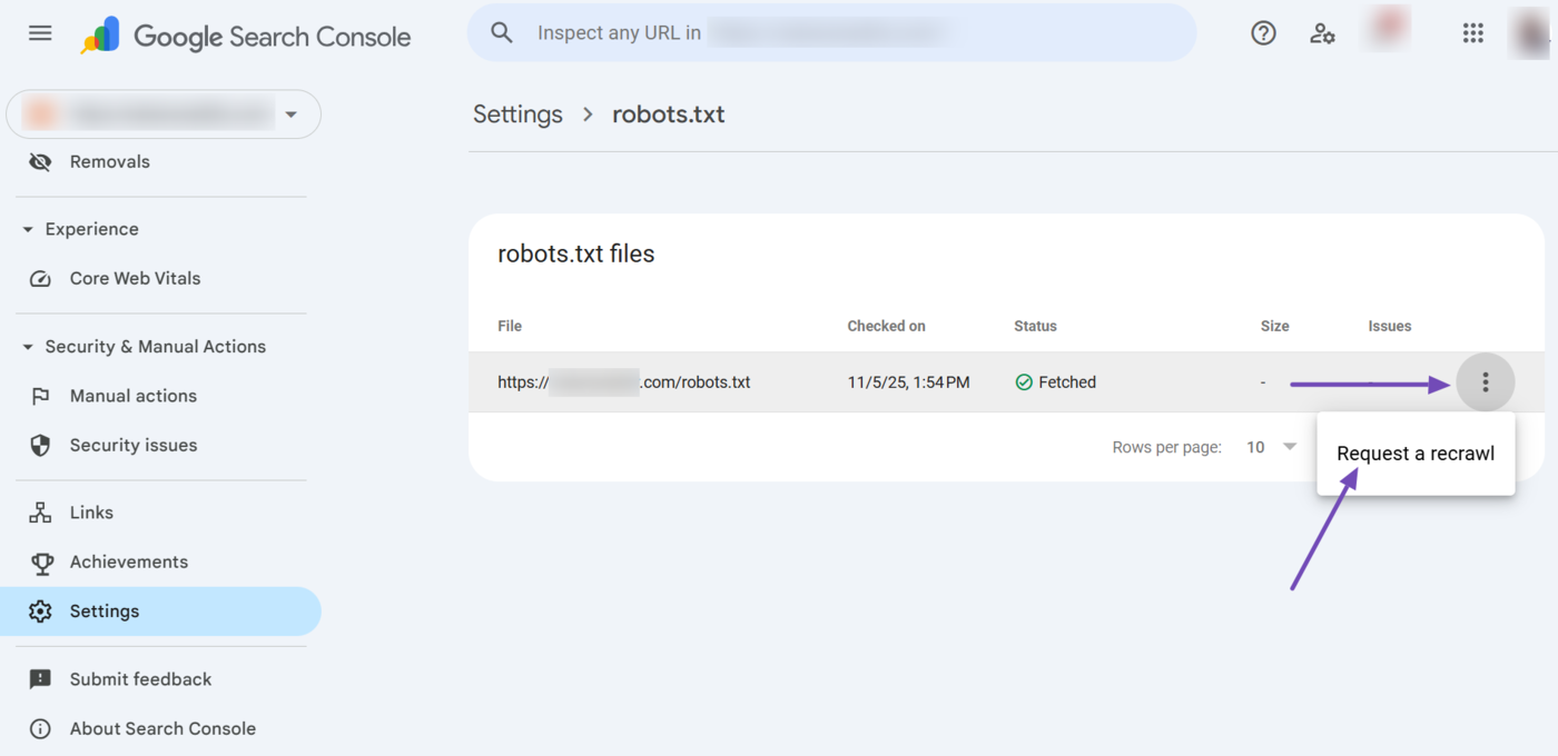 How to request Google to recrawl your robots.txt file