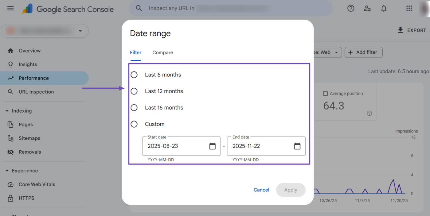 Overview of the Performance report long time range options