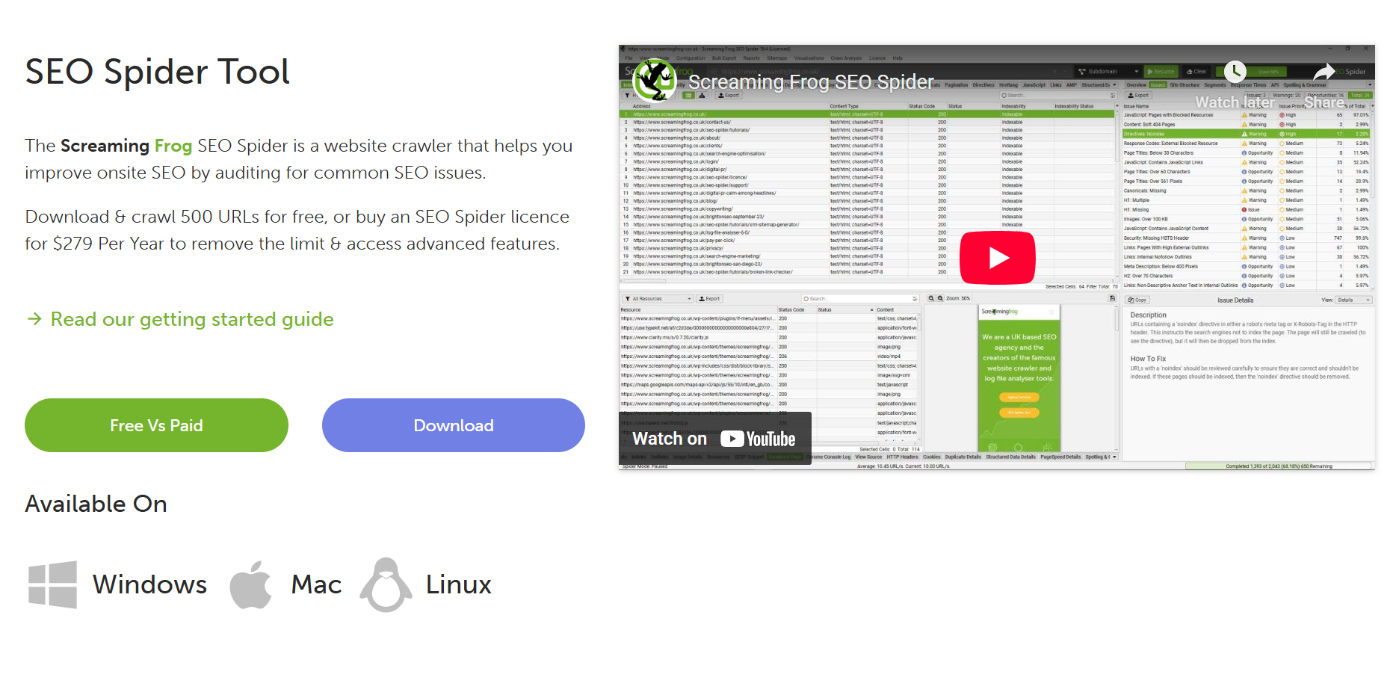 Screaming Frog SEO Spider
